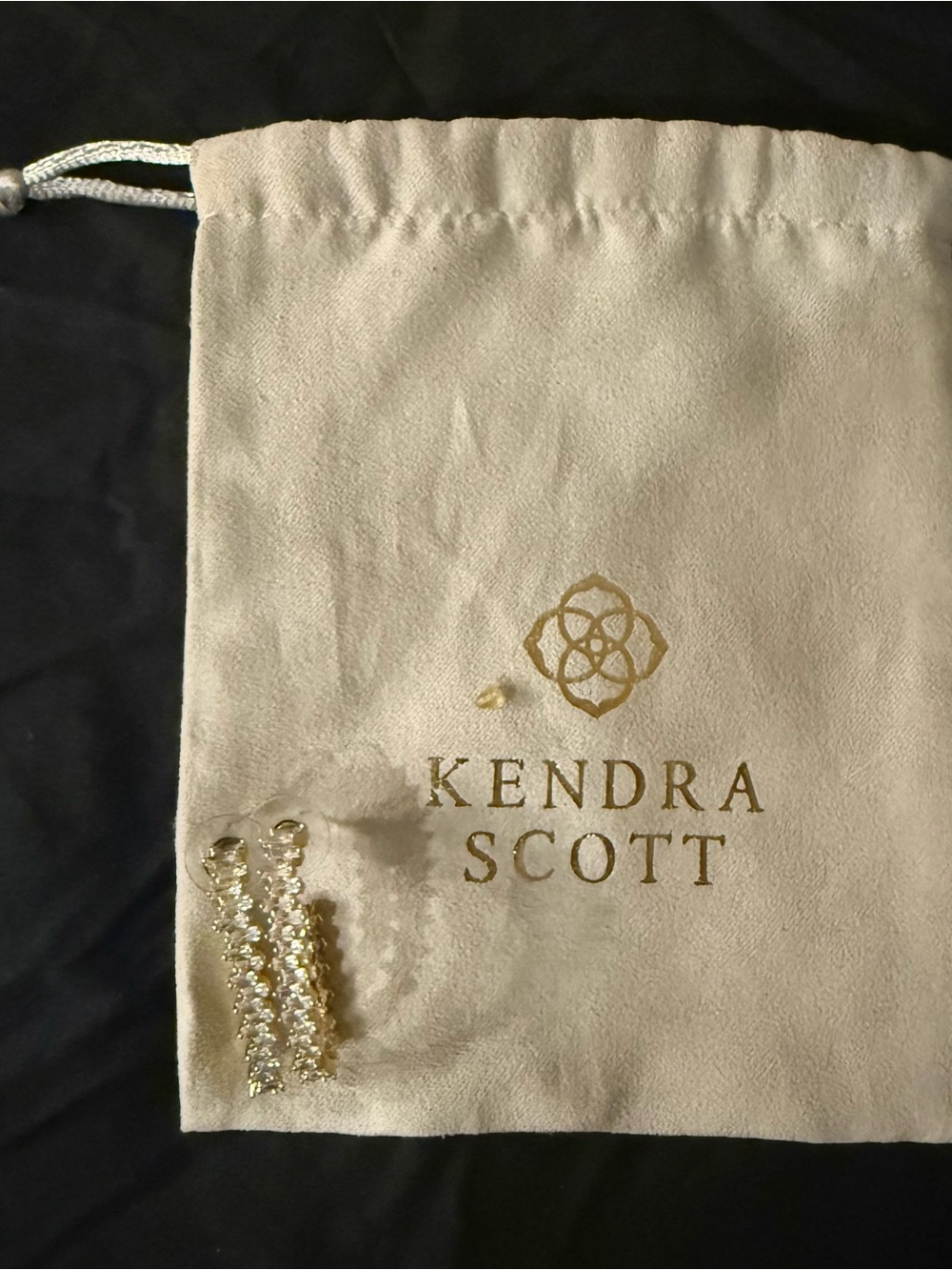 Kendra Scott Gold Crystal Linear Drop Earrings
